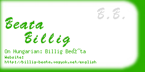 beata billig business card